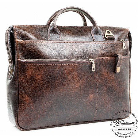 Кожаная деловая сумка "Гранд" (коричневый эксклюзив)