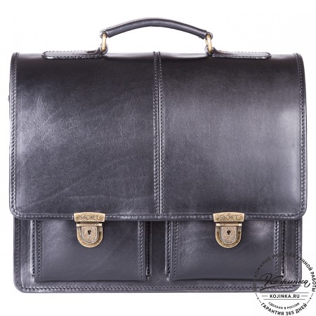 Кожаный деловой портфель "Адвокат-1" (черный)