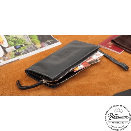 Кожаный клатч  Москва (черный)