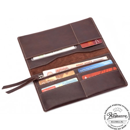 Кожаное портмоне Санкт-Петербург (коричневое)