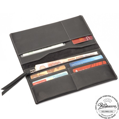 Кожаное портмоне Санкт-Петербург (черное)