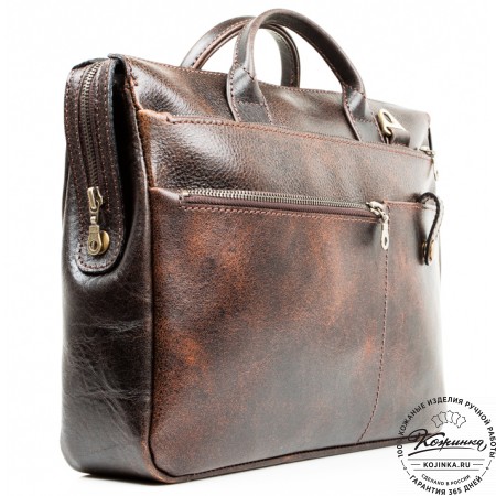 Кожаная деловая сумка "Гранд" (коричневый эксклюзив)