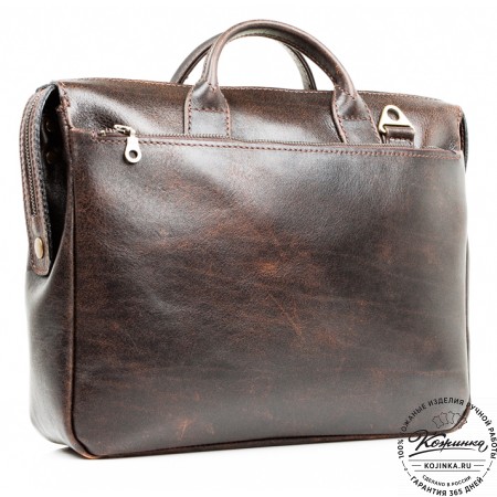 Кожаная деловая сумка "Гранд" (коричневый эксклюзив)