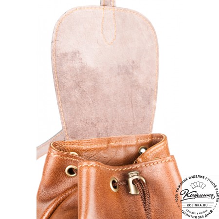 Женский кожаный рюкзак "Жоли" (коричневый)