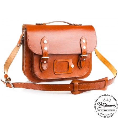 Кожаный портфель "Сатчел"  (рыжий)