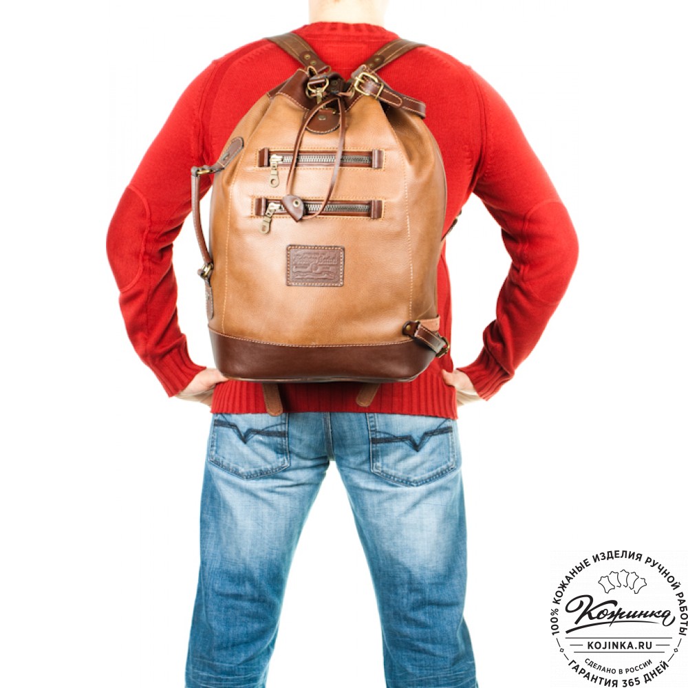 Кожаный рюкзак "СаШе" (коричневый)