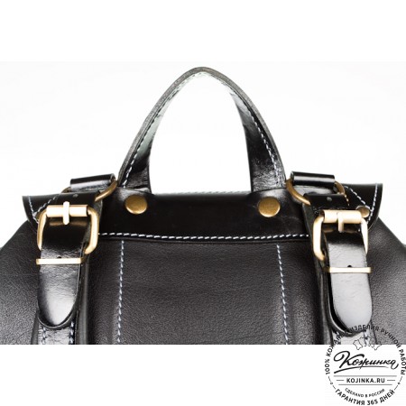 Мужской кожаный рюкзак "Следопыт" (чёрный)