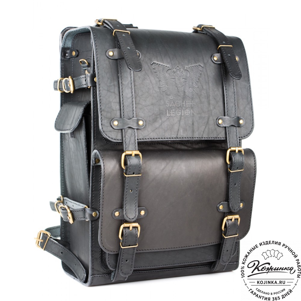 Мужской кожаный рюкзак "Легион" (чёрный)