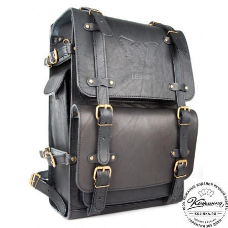 Мужской кожаный рюкзак "Легион" (чёрный)