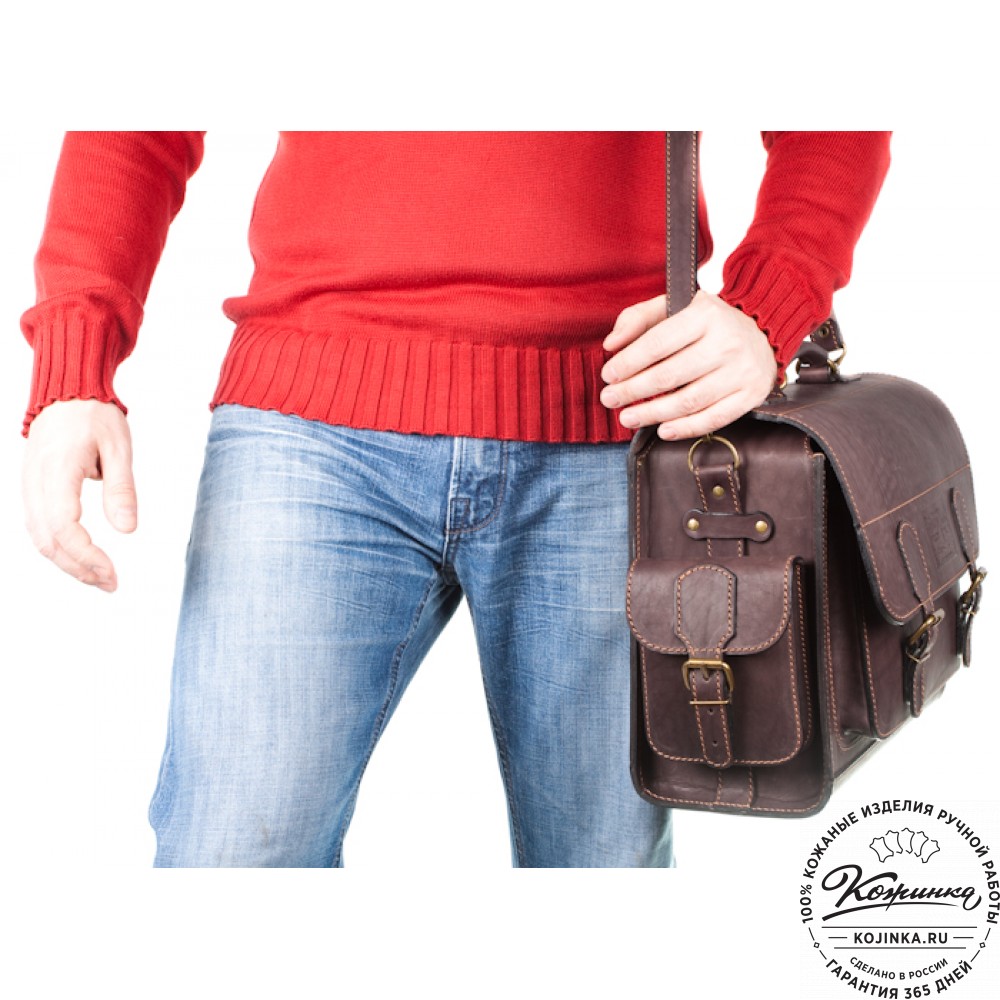 Кожаный портфель "Вояджер" (коричневый)