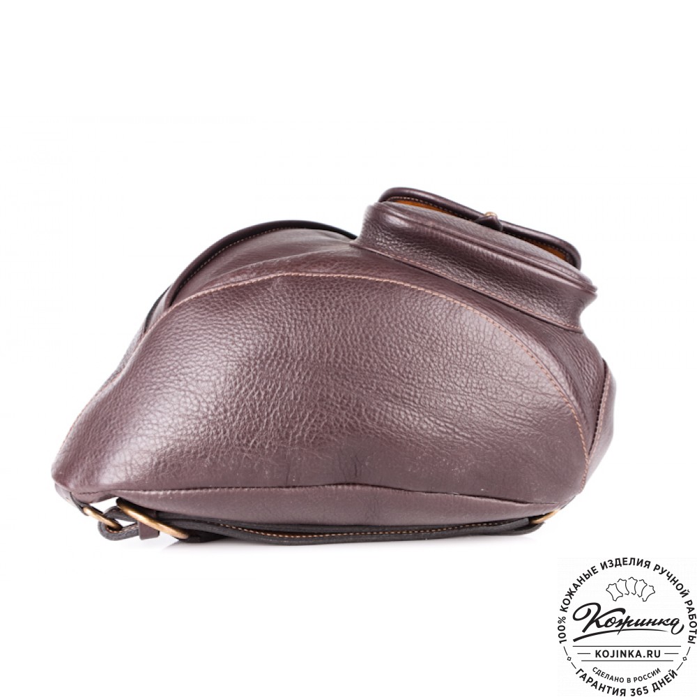 Кожаный рюкзак "Эль-Пасо" c карманом (коричневый)