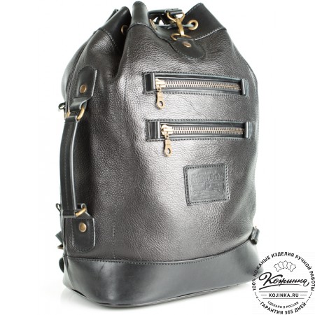 Кожаный рюкзак "СаШе" (чёрный)