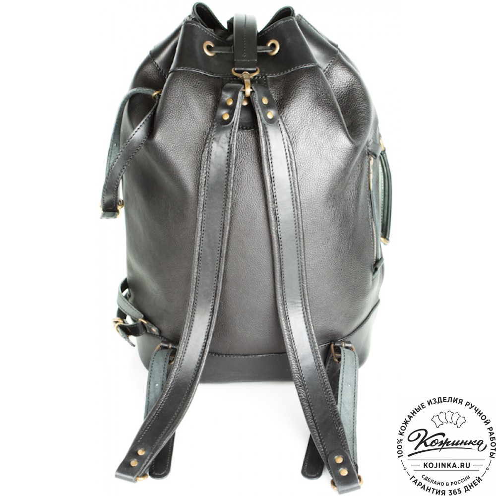 Кожаный рюкзак "СаШе" (чёрный)