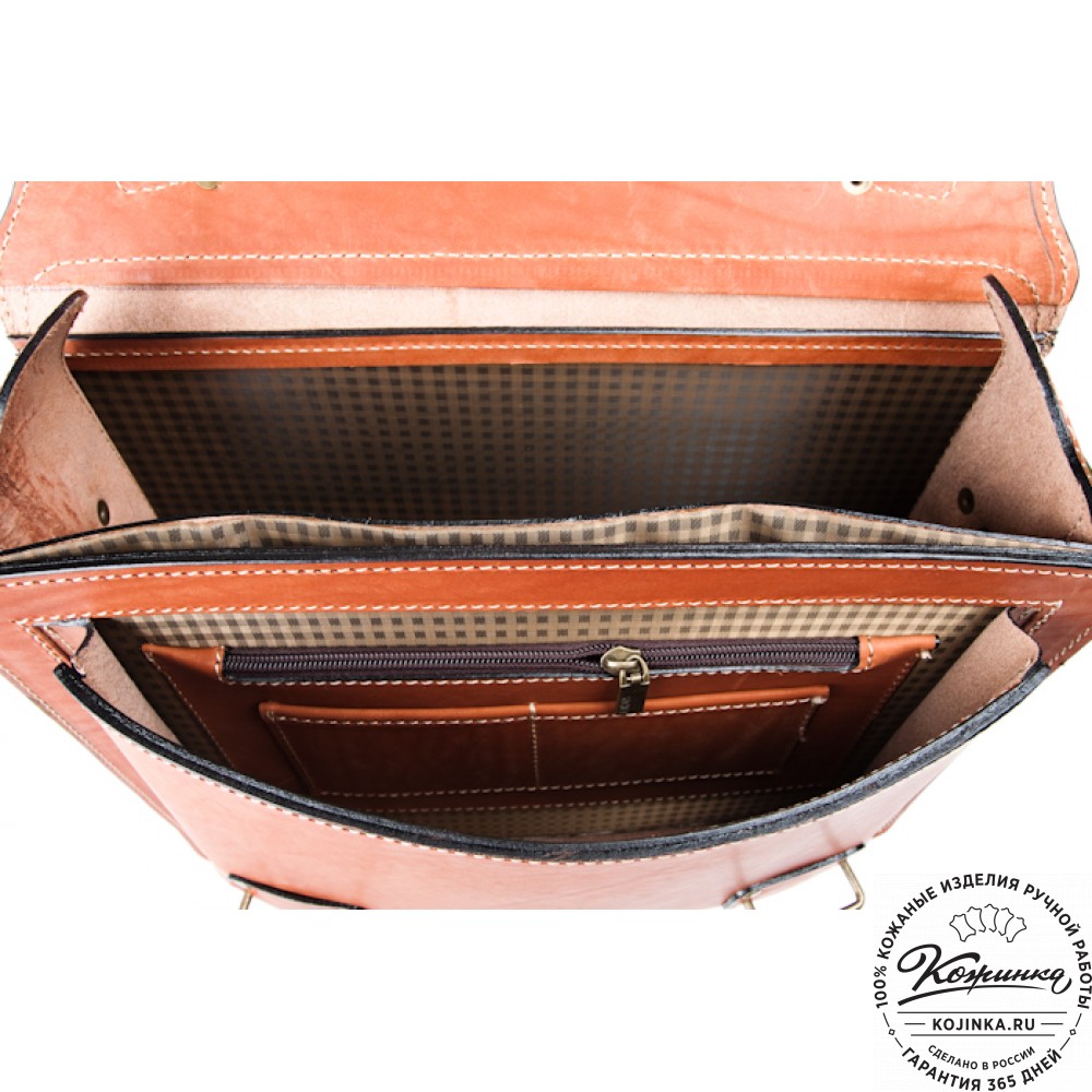 Кожаный портфель "Француз" (тёмно рыжий)