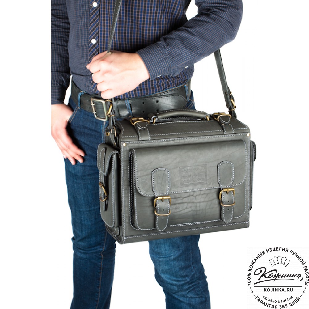 Кожаный портфель "Бойскаут" (чёрный)