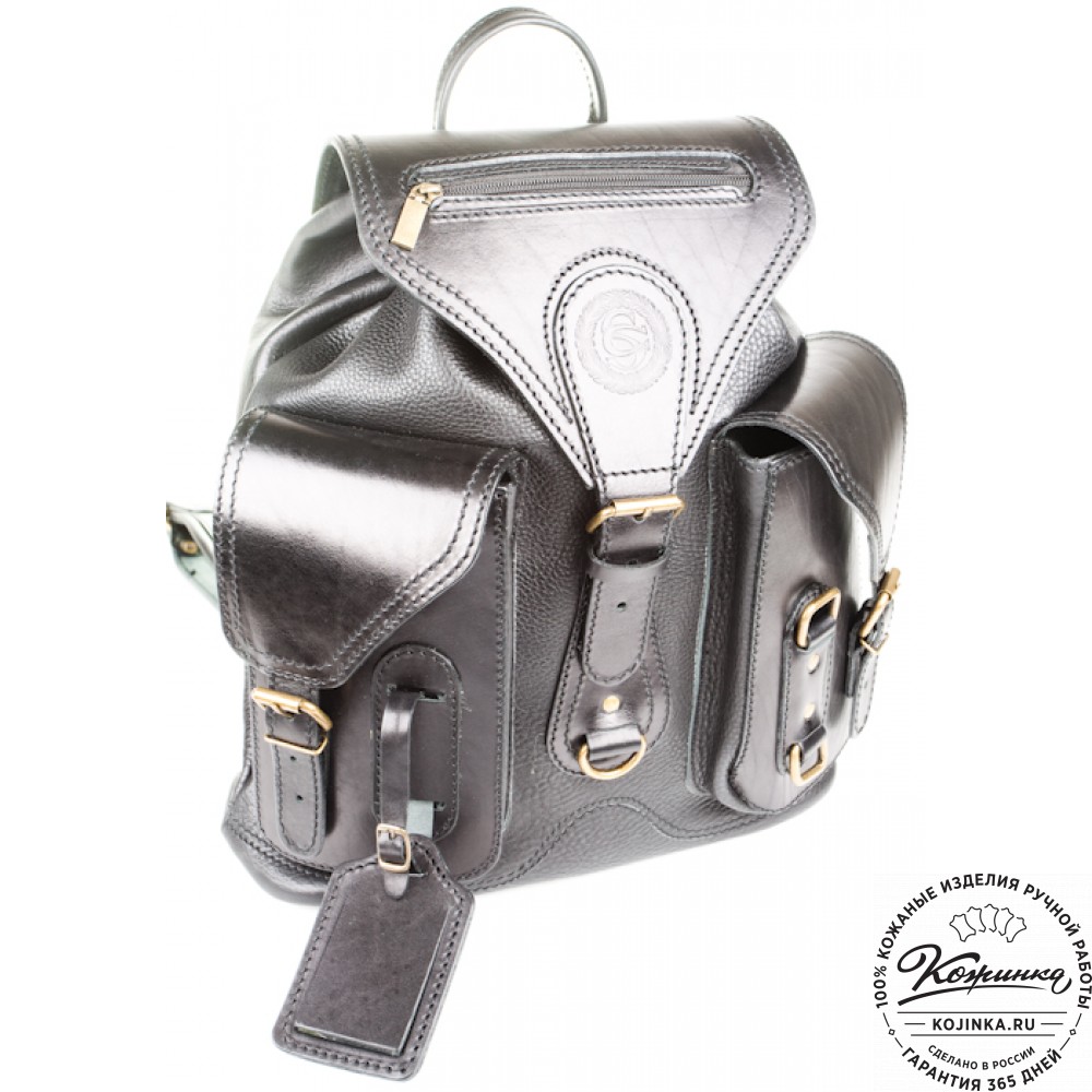 Кожаный рюкзак "Стиль 1" (чёрный)