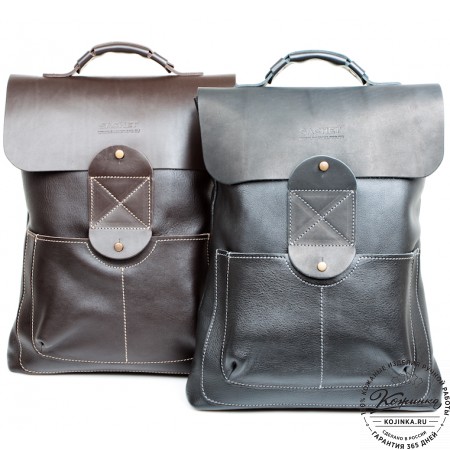 Кожаный рюкзак "Спэйс" (темно-коричневый)