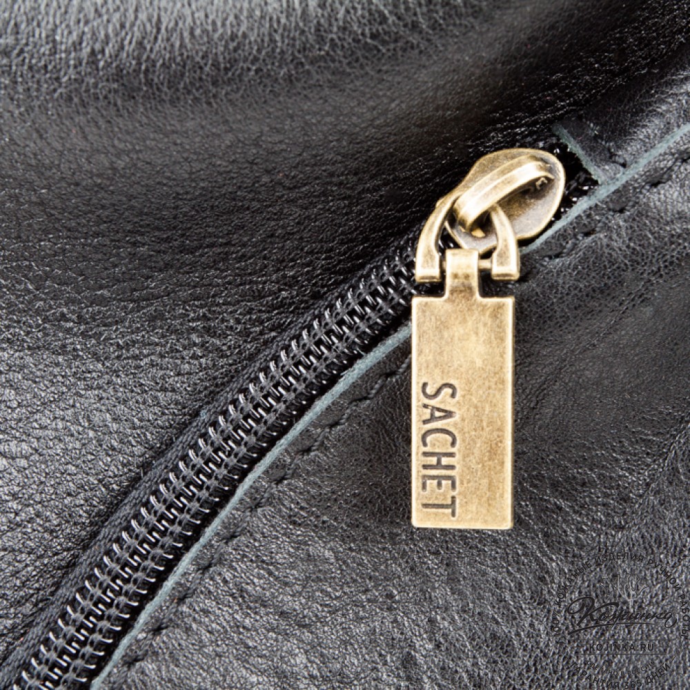 Женский кожаный рюкзак "Скиппи" (чёрный)