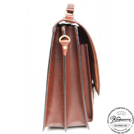 Кожаный деловой портфель "Адвокат-1" (коричневый)