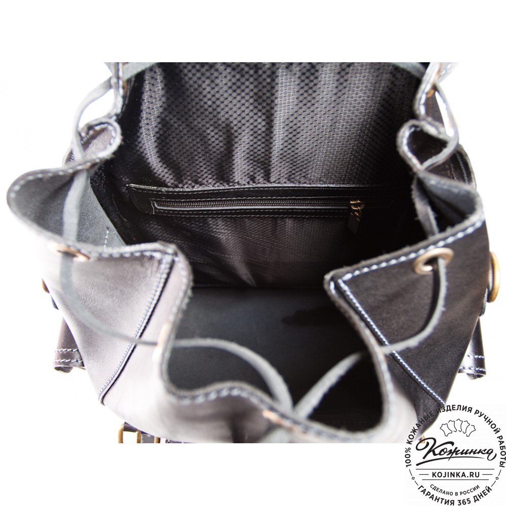 Кожаный рюкзак "Кэмэл" (чёрный)