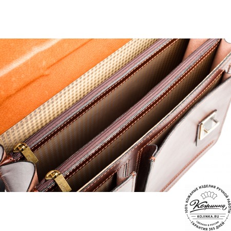 Мужской кожаный портфель "Оптима II" (коричневый)