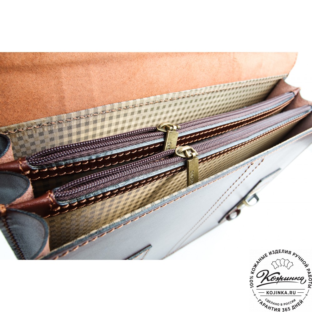 Деловой кожаный портфель "Увертюра" (коричневый)