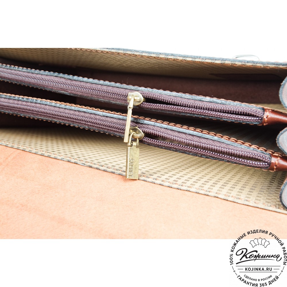 Деловой кожаный портфель "Увертюра" (коричневый)