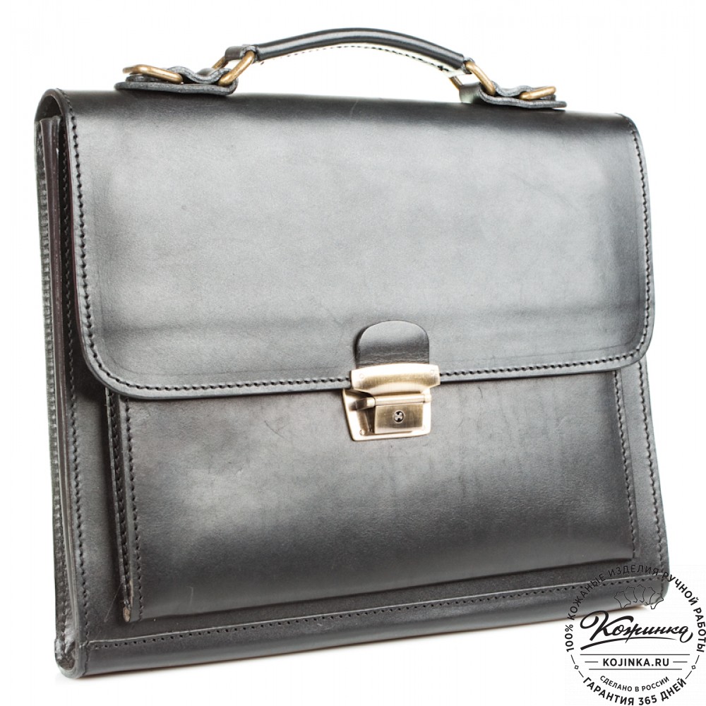Деловой кожаный портфель "Мини" (тёмно-рыжий)