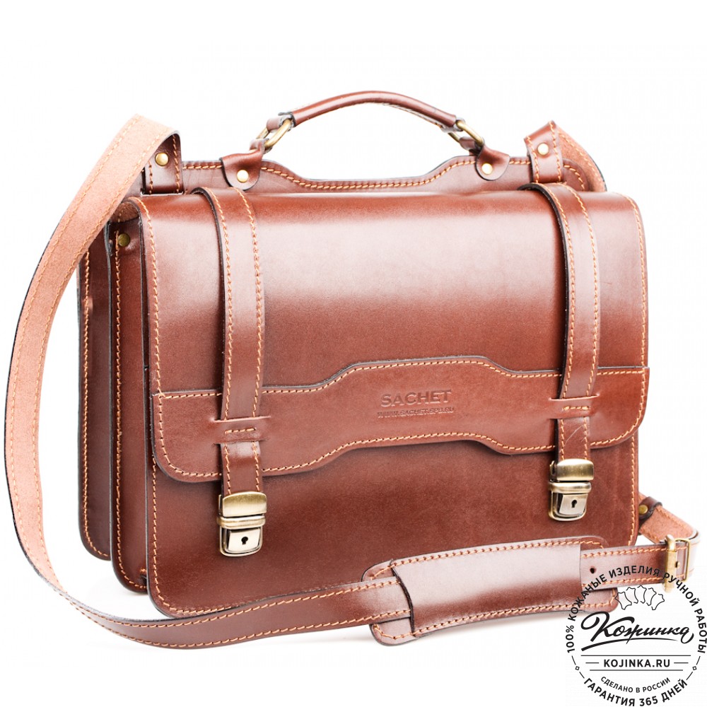 Мужской кожаный портфель "Авантаж" (коричневый)