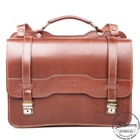 Мужской кожаный портфель "Авантаж" (коричневый)