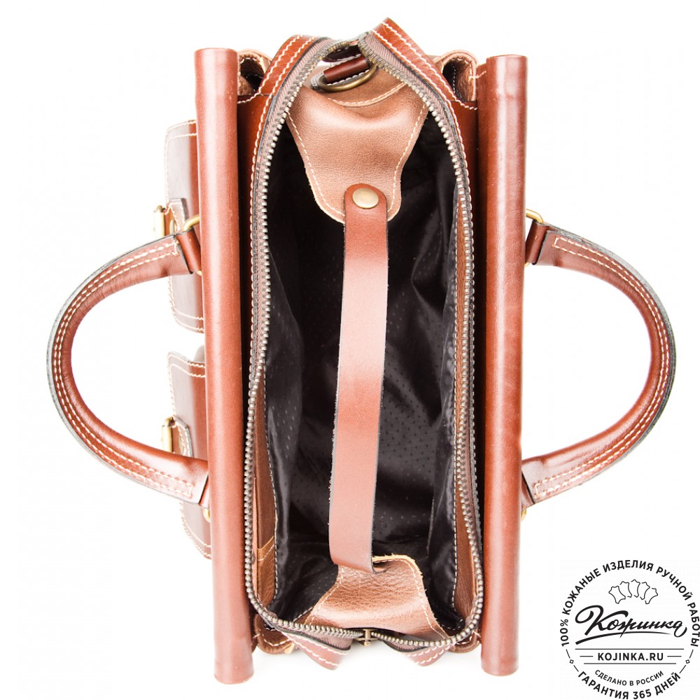 Кожаный дорожный саквояж "Малый" (коричневый)