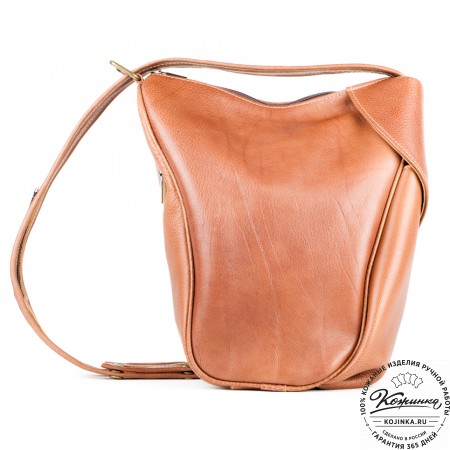 Кожаный рюкзак-сумка "Микки" (рыжий)