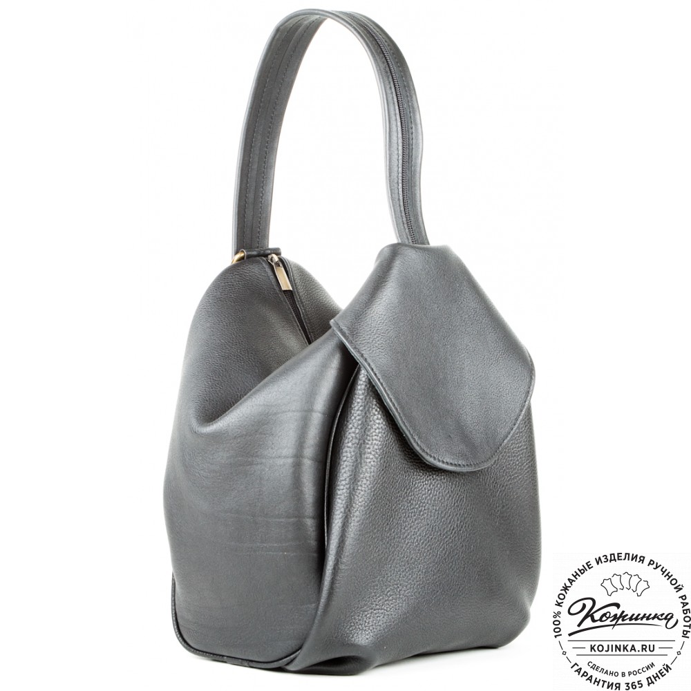 Кожаный рюкзак-сумка "Микки" (черный)