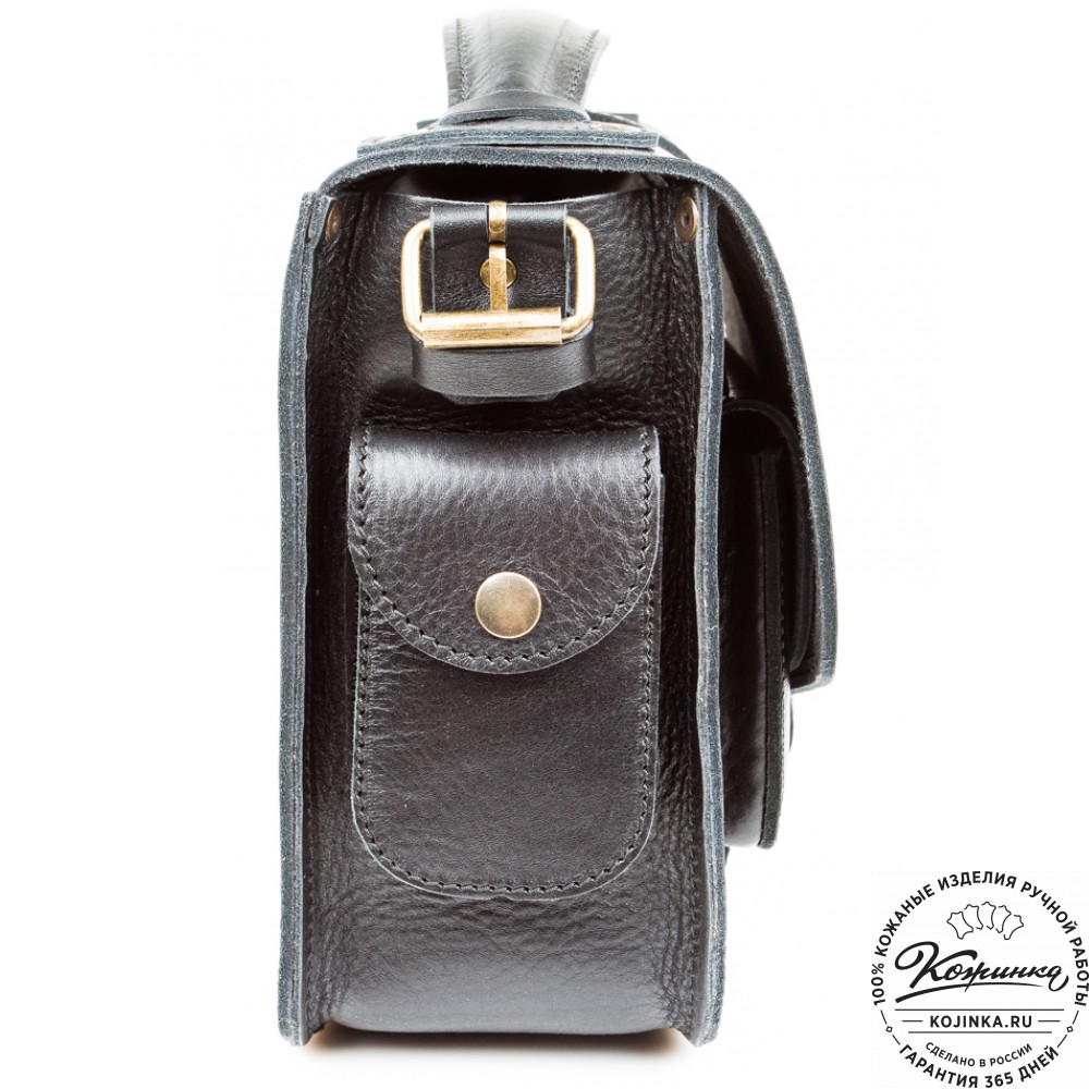 Кожаная  сумка "Виктория" (черная)