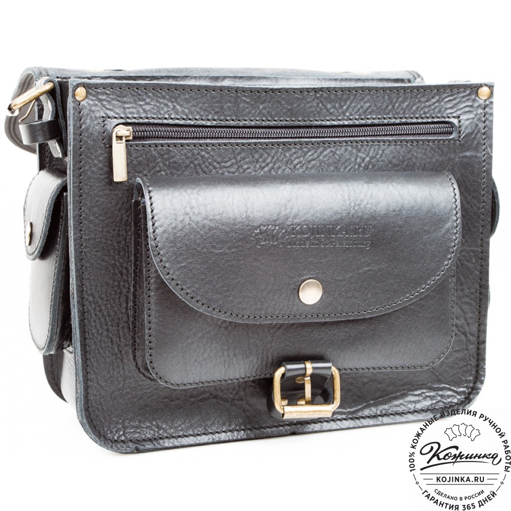 Кожаная  сумка "Виктория" (черная)