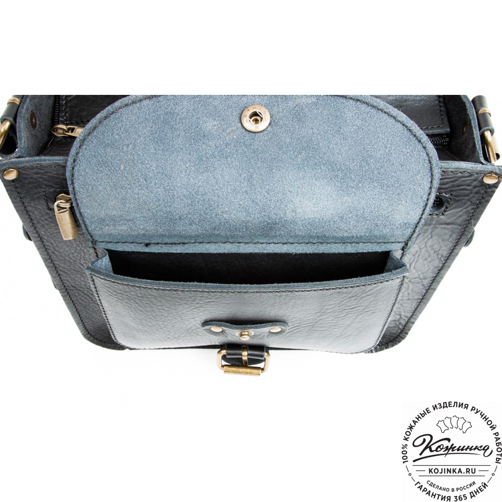 Кожаная  сумка "Виктория" (черная)