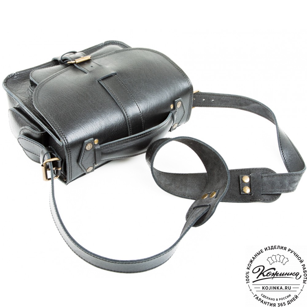 Кожаная  сумка "Виктория" (черная)