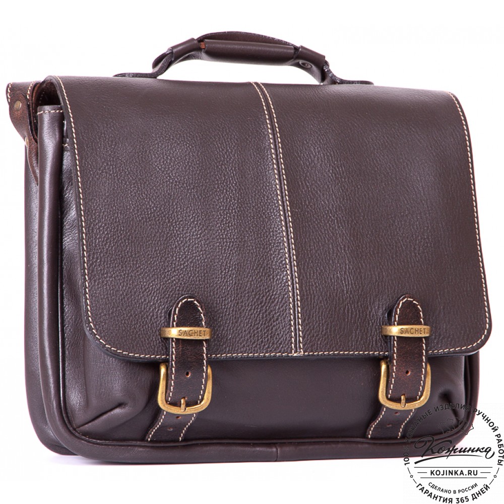 Кожаный портфель "Сорбонна" (темно-коричневый)