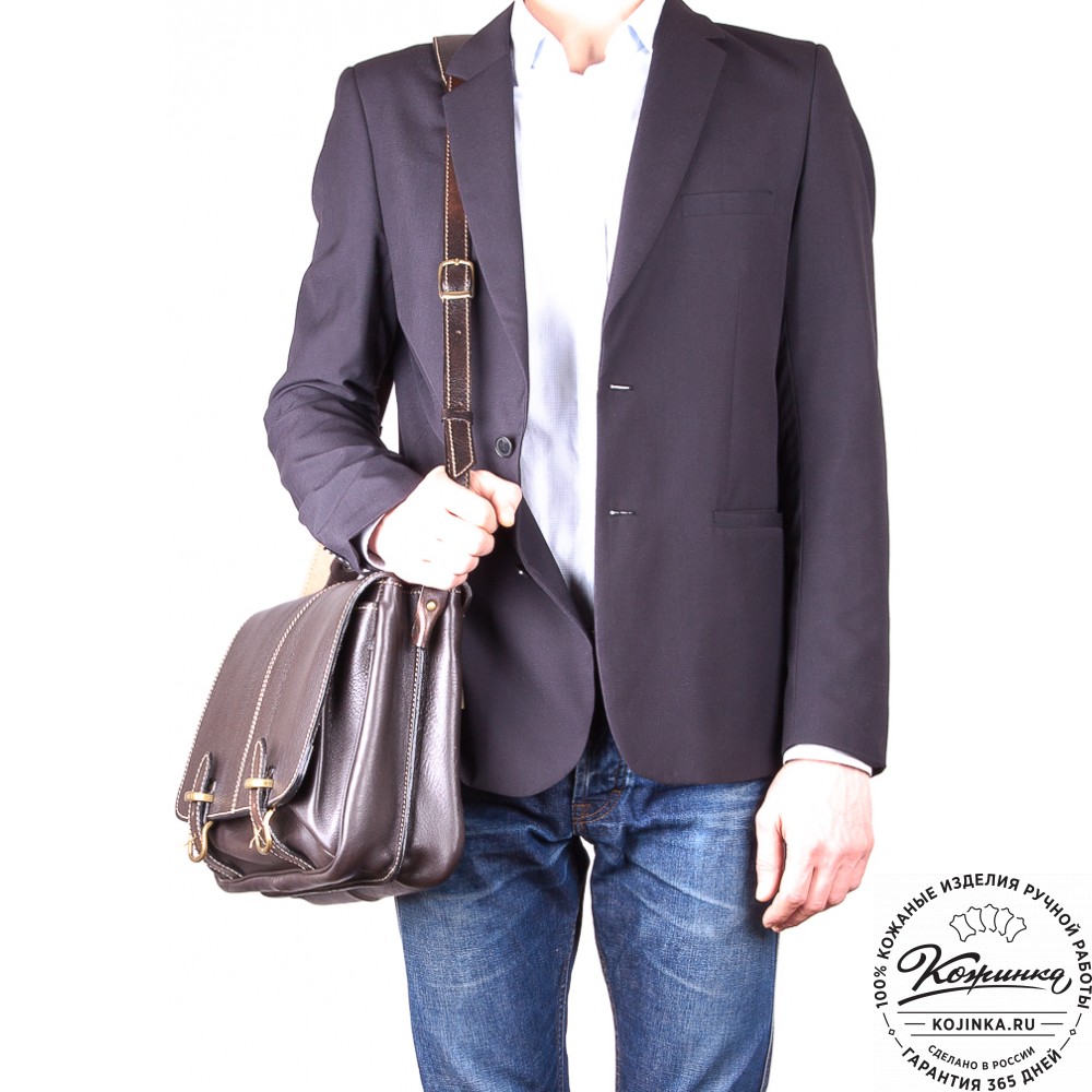 Кожаный портфель "Сорбонна" (темно-коричневый)