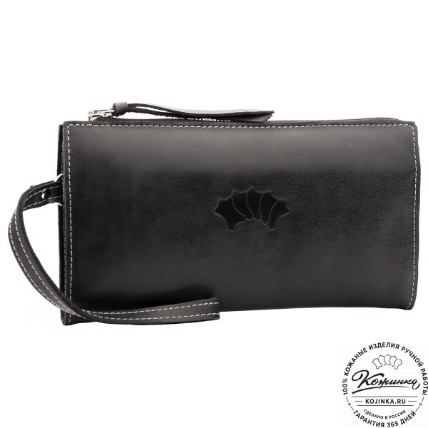 Кожаный клатч  Москва (черный). фото 1