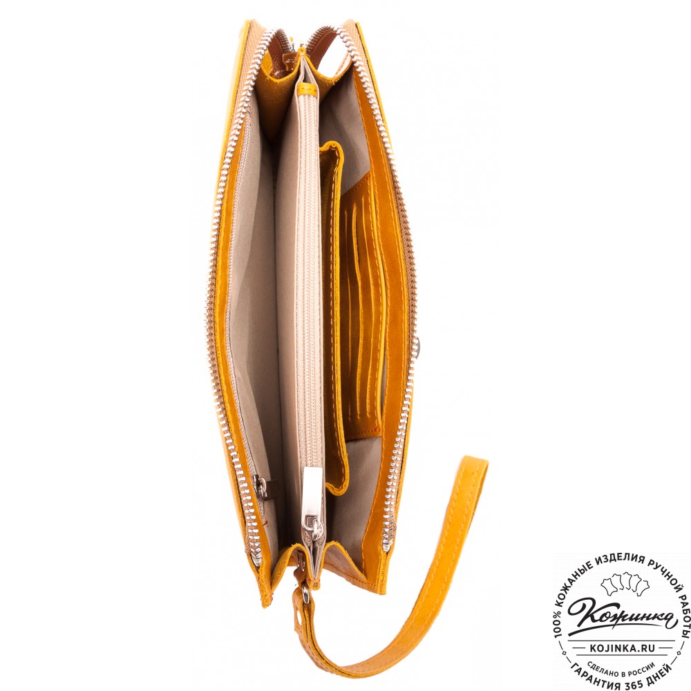 Кожаный клатч  Москва (желтый)