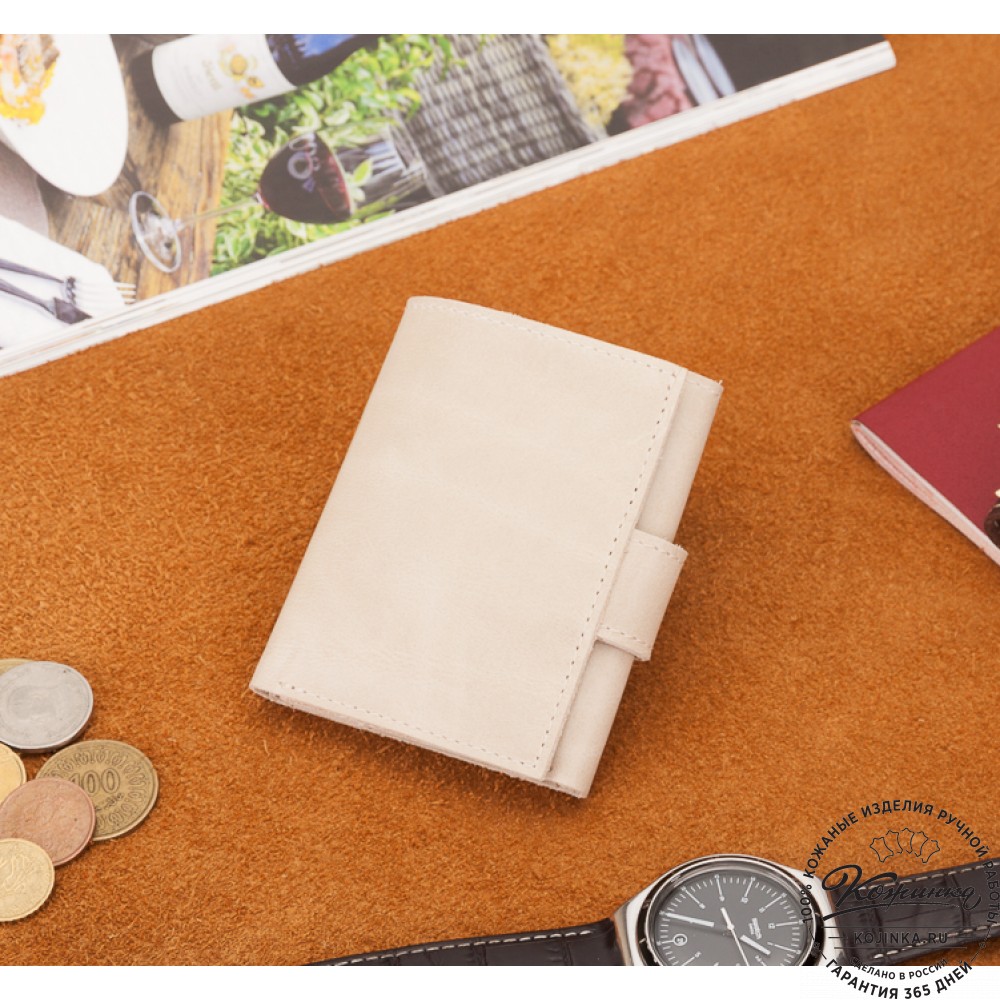 Кожаный купюрник (бежевый)